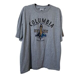 Vintage Kennedy Space Center Columbia T-shirt Gray XL Made in USA 90's